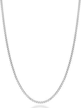 925 Sterling Silver 2mm Round Box Chain Necklace for Women & Men - Elegant